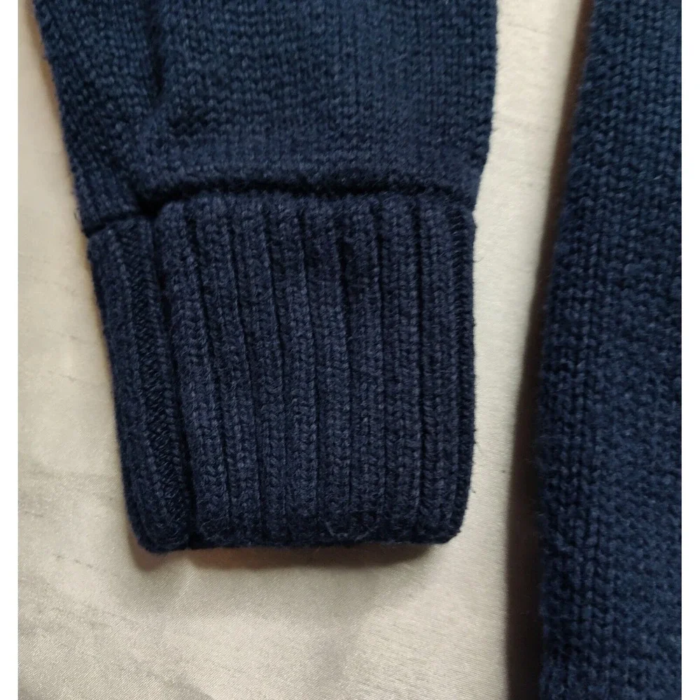 AEROPOSTALE Men Medium Blue Henley Mock Neck Cotton Acrylic Blend Sweater‎